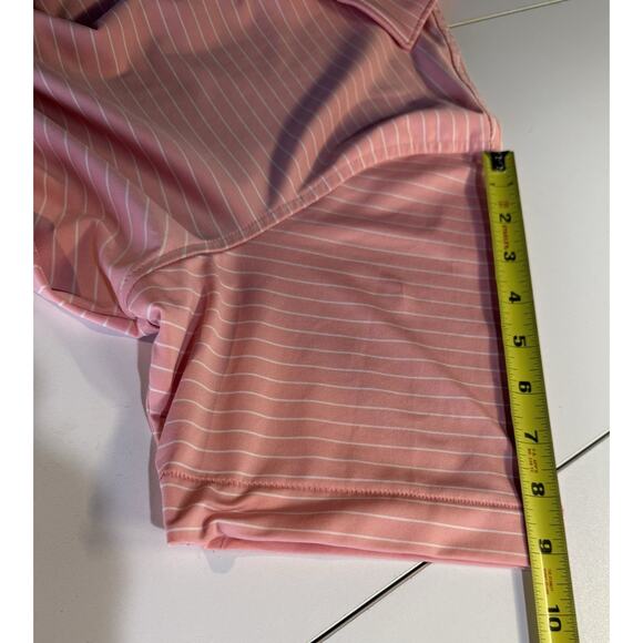 Peter Millar Summer Comfort Men's Polo Shirt Sz S Pink Pin Stripe Golf Preppy - Picture 7 of 12